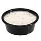 Chef 101 1.5 oz Round Black Plastic Portion Cup - 2 1/2" x 2 1/2" x 3/4" - 2000 count box