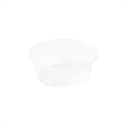 Chef 101 1.5 oz Round Clear Plastic Portion Cup - 2 1/2" x 2 1/2" x 3/4" - 2000 count box