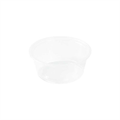 Chef 101 2 oz Round Clear Plastic Portion Cup - 2 1/2" x 2 1/2" x 1 1/4" - 2000 count box