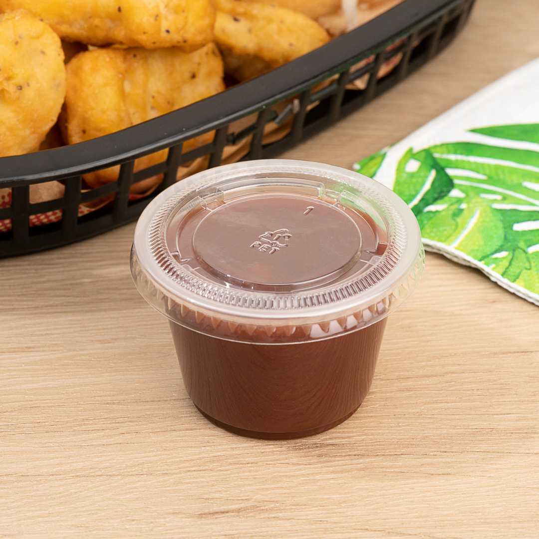 Chef 101 2.5 oz Round Clear Plastic Portion Cup - 2 1/2" x 2 1/2" x 1 1/2" - 2000 count box