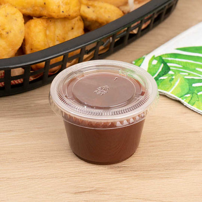 Chef 101 2.5 oz Round Clear Plastic Portion Cup - 2 1/2" x 2 1/2" x 1 1/2" - 2000 count box