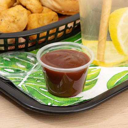 Chef 101 2.5 oz Round Clear Plastic Portion Cup - 2 1/2" x 2 1/2" x 1 1/2" - 2000 count box