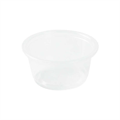 Chef 101 3.3 oz Round Clear Plastic Portion Cup - 3" x 3" x 1 1/4" - 2000 count box