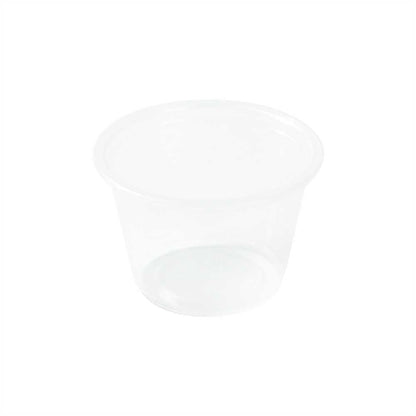 Chef 101 4 oz Round Clear Plastic Portion Cup - 3" x 3" x 1 3/4" - 2000 count box