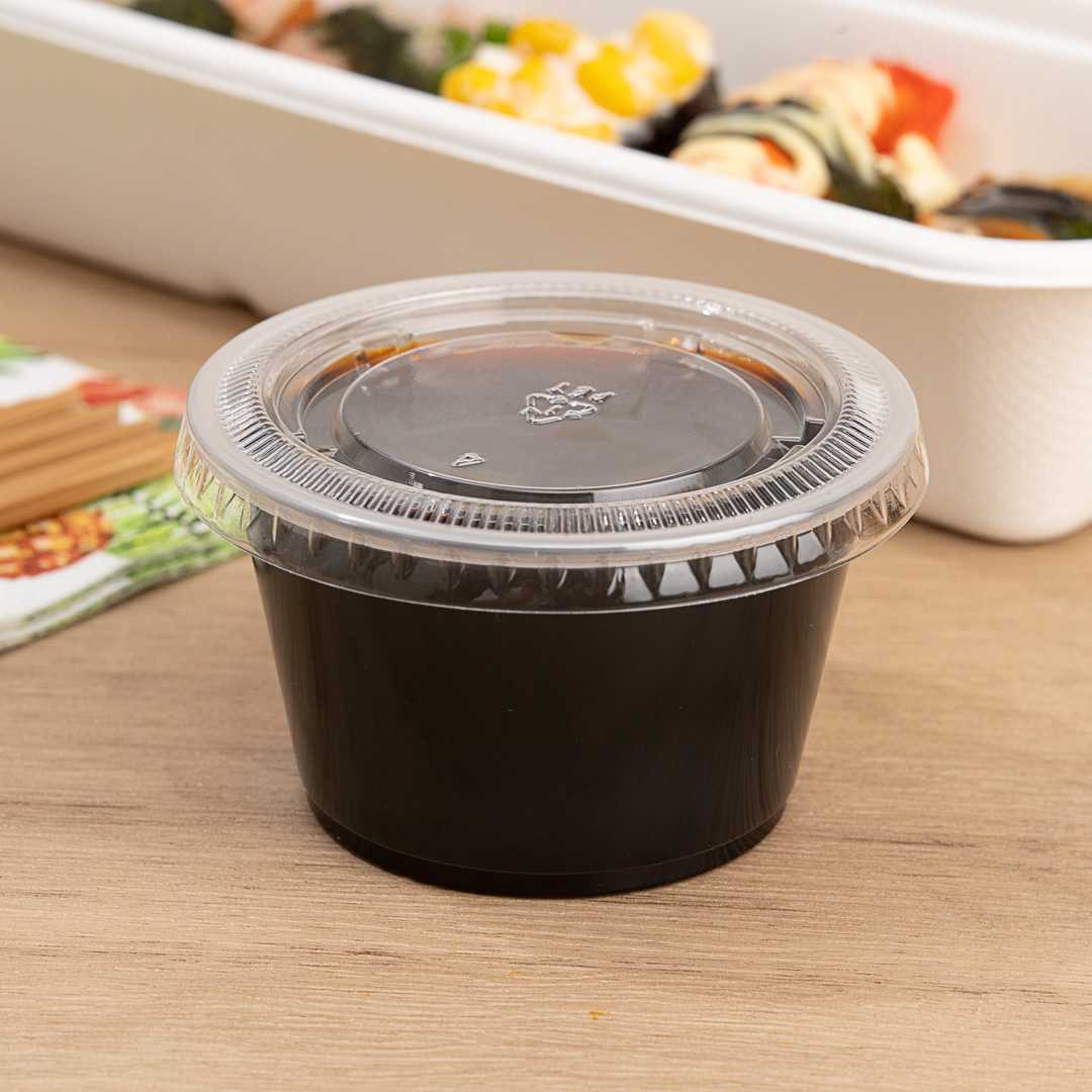 Chef 101 4 oz Round Clear Plastic Portion Cup - 3" x 3" x 1 3/4" - 2000 count box