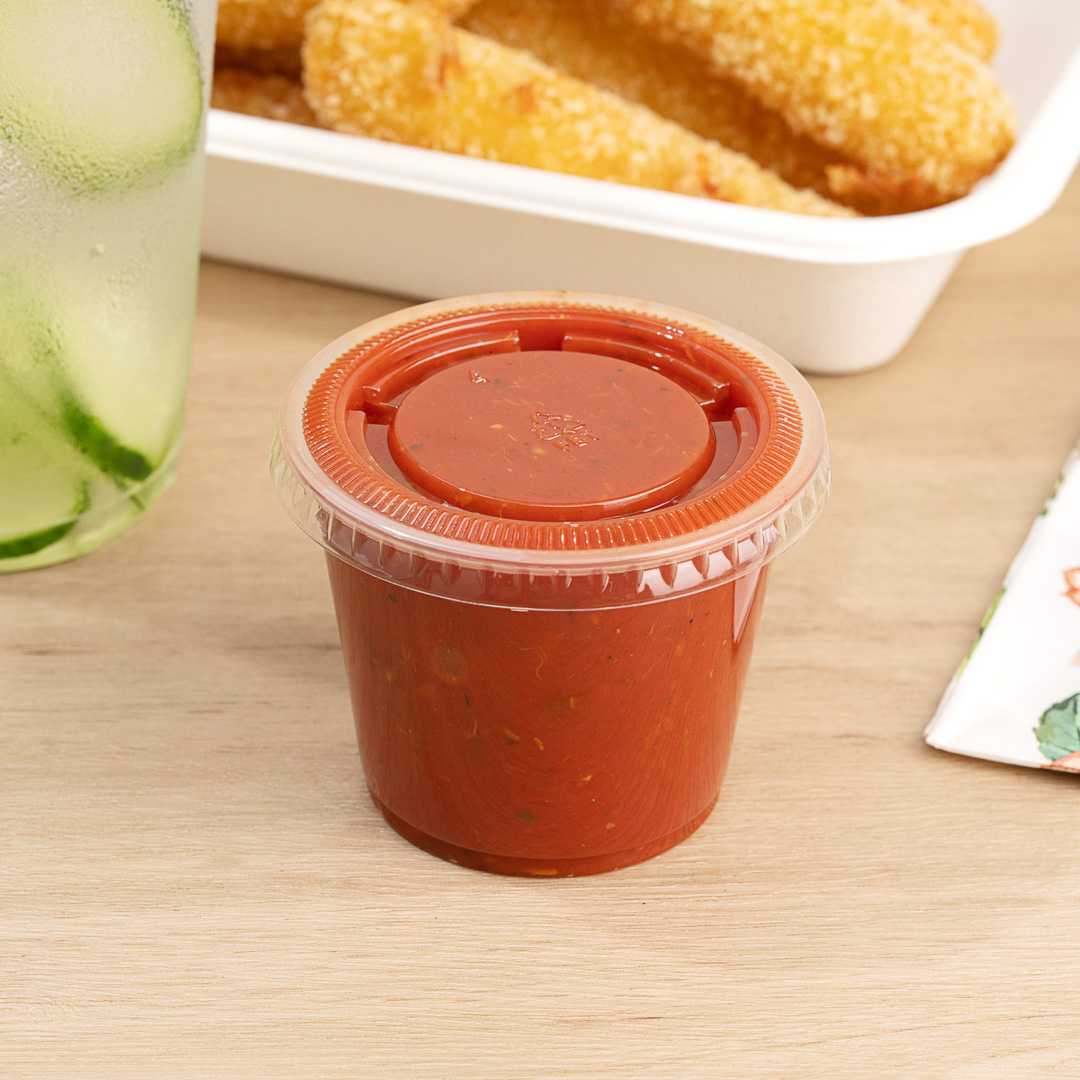 Chef 101 5.5 oz Round Clear Plastic Portion Cup - 3" x 3" x 2 1/4" - 2000 count box