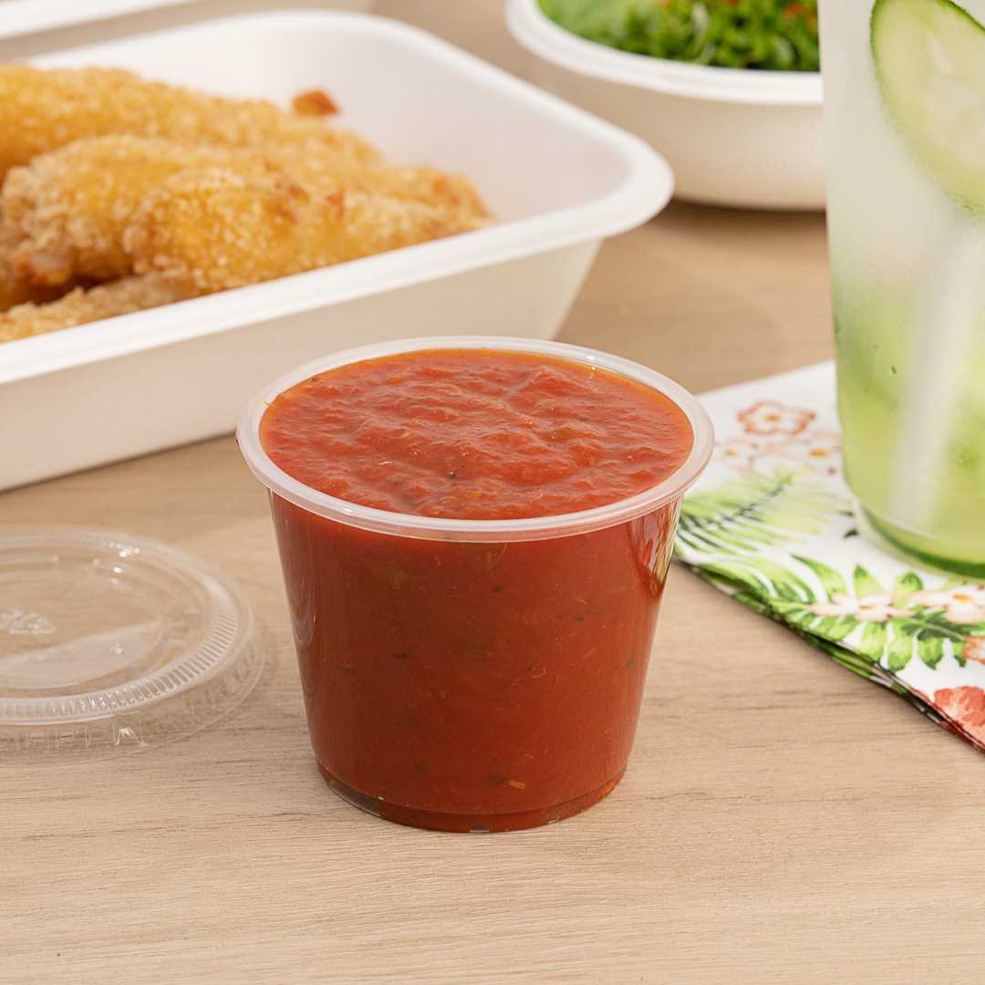 Chef 101 5.5 oz Round Clear Plastic Portion Cup - 3" x 3" x 2 1/4" - 2000 count box