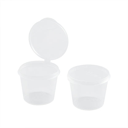 Chef 101 1 oz Clear Plastic Portion Cup - with Hinged Lid - 1 1/2" x 1 1/2" x 1 1/4" - 2000 count box