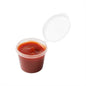 Chef 101 1 oz Clear Plastic Portion Cup - with Hinged Lid - 1 1/2" x 1 1/2" x 1 1/4" - 100 count box