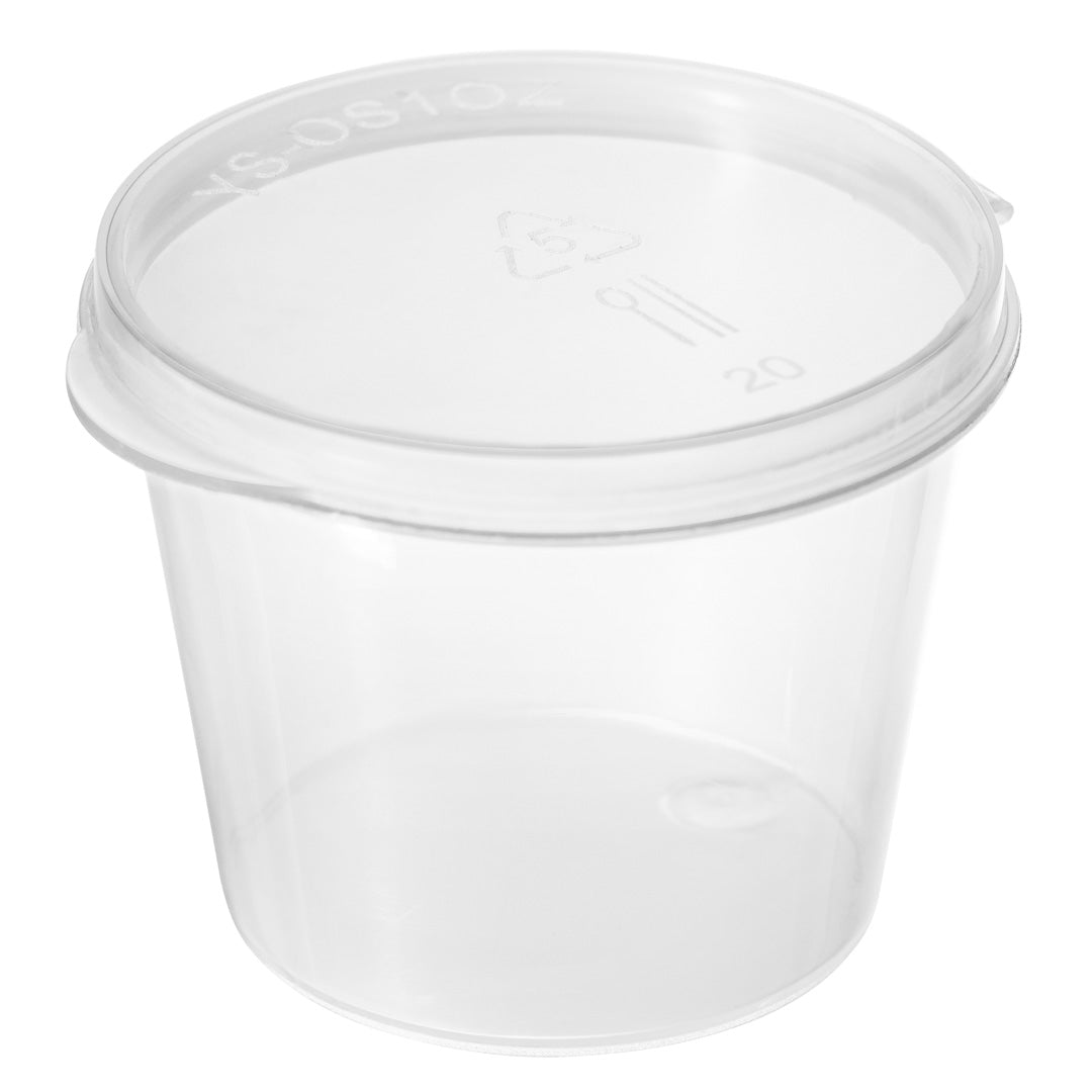 Chef 101 1 oz Clear Plastic Portion Cup - with Hinged Lid - 1 1/2" x 1 1/2" x 1 1/4" - 100 count box