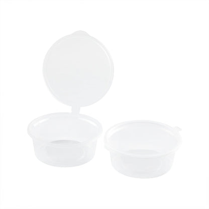 Chef 101 1.5 oz Clear Plastic Portion Cup - with Hinged Lid - 2" x 2" x 1" - 2000 count box