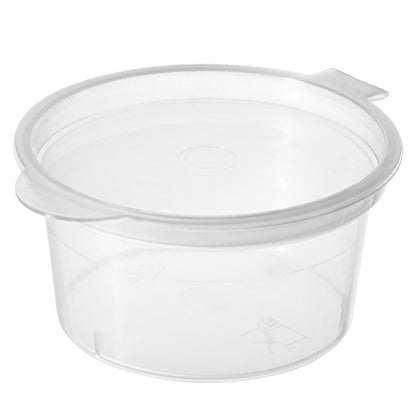 Chef 101 1.5 oz Clear Plastic Portion Cup - with Hinged Lid - 2" x 2" x 1" - 100 count box