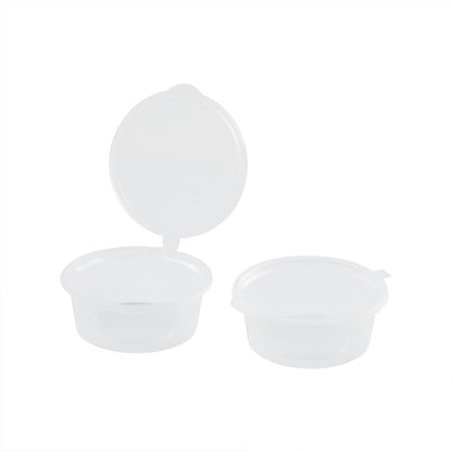 Chef 101 2 oz Clear Plastic Portion Cup - with Hinged Lid - 2 3/4" x 2 3/4" x 1" - 2000 count box
