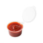 Chef 101 2 oz Clear Plastic Portion Cup - with Hinged Lid - 2 3/4" x 2 3/4" x 1" - 100 count box