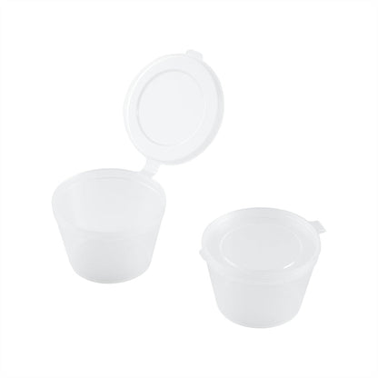 Chef 101 3 oz Clear Plastic Portion Cup - with Hinged Lid - 2 3/4" x 2 3/4" x 1 1/2" - 2000 count box