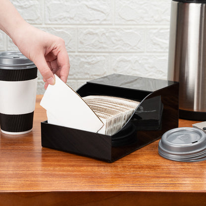 Restpresso Black Acrylic Horizontal Coffee Cup Sleeve Dispenser - 9 1/2" x 6" x 3 3/4" - 1 count box