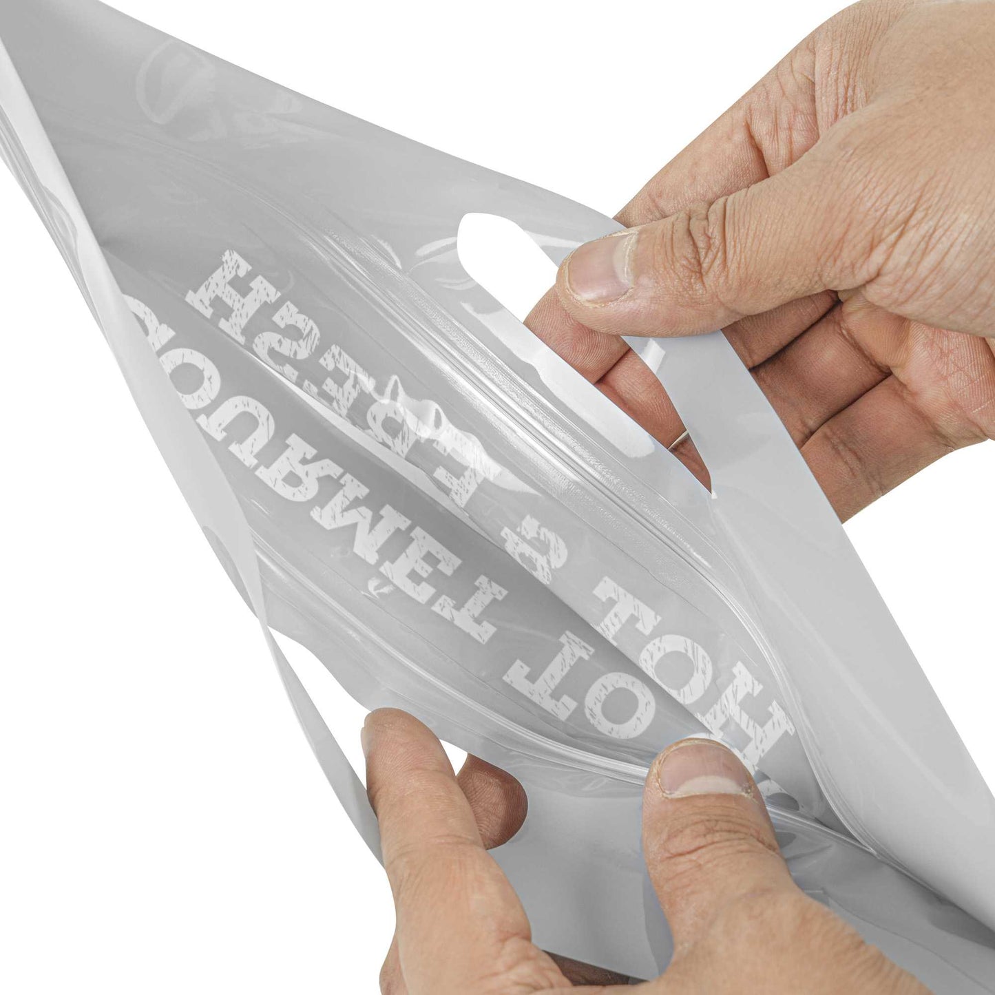 Bag Tek Gray Plastic Rotisserie Chicken / Hot Food Bag - Hot & Fresh - 12 3/4" x 5 3/4" x 10 1/4" - 100 count box