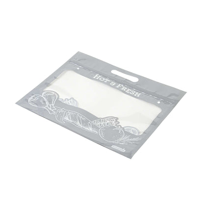 Bag Tek Gray Plastic Rotisserie Chicken / Hot Food Bag - Hot & Fresh - 12 3/4" x 5 3/4" x 10 1/4" - 100 count box