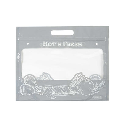Bag Tek Gray Plastic Rotisserie Chicken / Hot Food Bag - Hot & Fresh - 12 3/4" x 5 3/4" x 10 1/4" - 100 count box