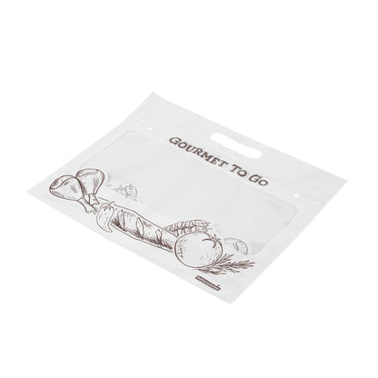 Bag Tek White Plastic Rotisserie Chicken / Hot Food Bag - Hot & Fresh - 12 3/4" x 5 3/4" x 10 1/4" - 100 count box