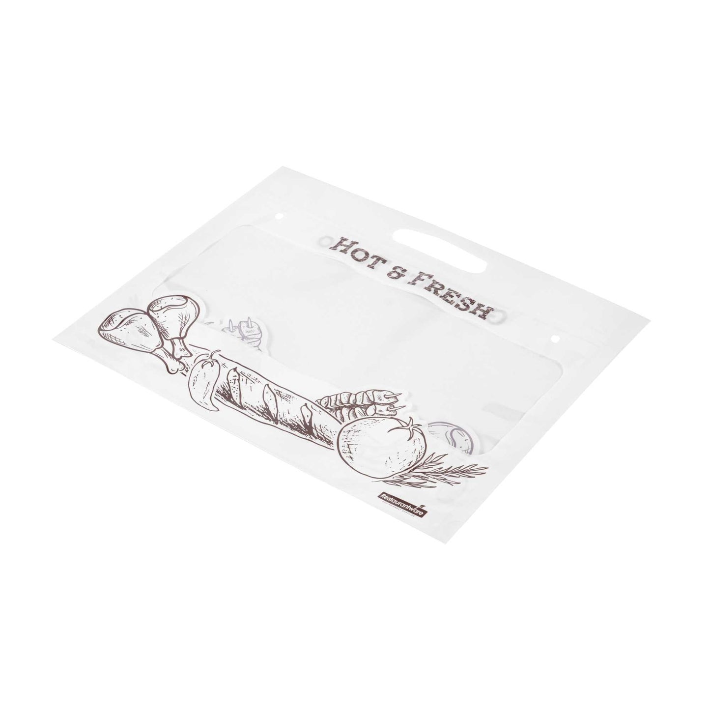 Bag Tek White Plastic Rotisserie Chicken / Hot Food Bag - Hot & Fresh - 12 3/4" x 5 3/4" x 10 1/4" - 100 count box