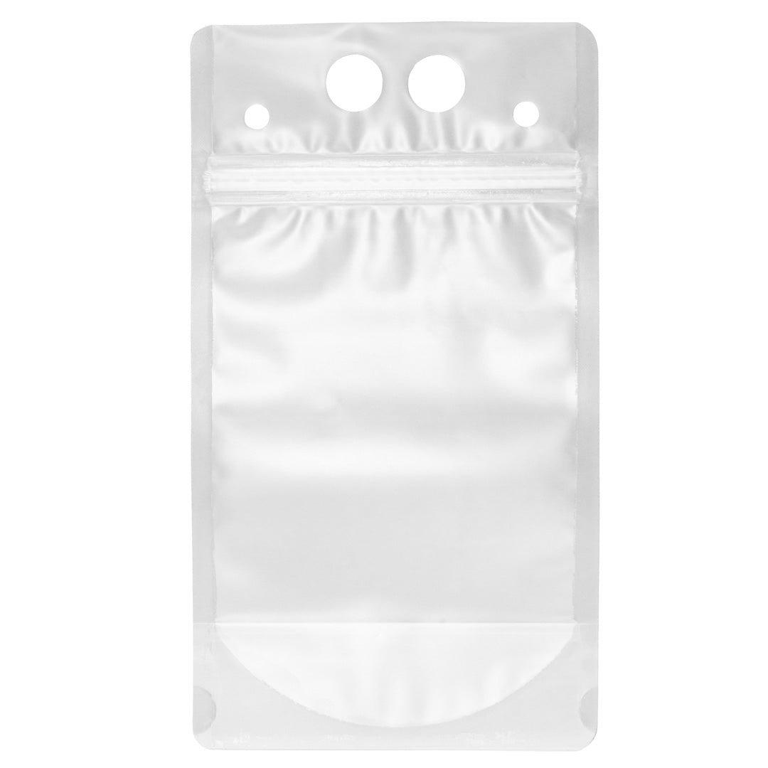 Bag Tek 17 oz Clear Plastic Drink Pouch - Double Zipper - 5" x 9" - 100 count box