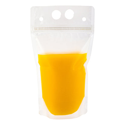 Bag Tek 17 oz Clear Plastic Drink Pouch - Double Zipper - 5" x 9" - 100 count box