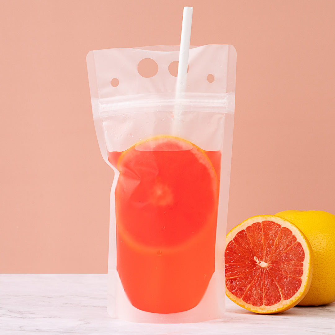 Bag Tek 17 oz Clear Plastic Drink Pouch - Double Zipper - 5" x 9" - 100 count box
