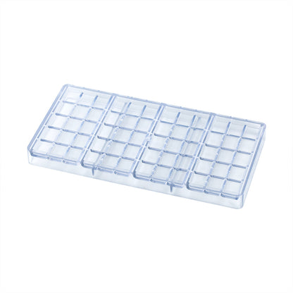 Pastry Tek Polycarbonate Break-Apart Chocolate Bar Mold - 4-Compartment - 10 count box