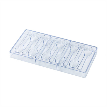 Pastry Tek Polycarbonate Spoon Candy / Chocolate Mold - 10-Compartment - 10 count box