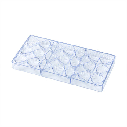 Pastry Tek Polycarbonate Leaf Candy / Chocolate Mold - 21-Compartment - 10 count box