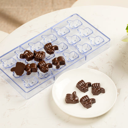Pastry Tek Polycarbonate Thumbs Up Candy / Chocolate Mold - 18-Compartment - 10 count box