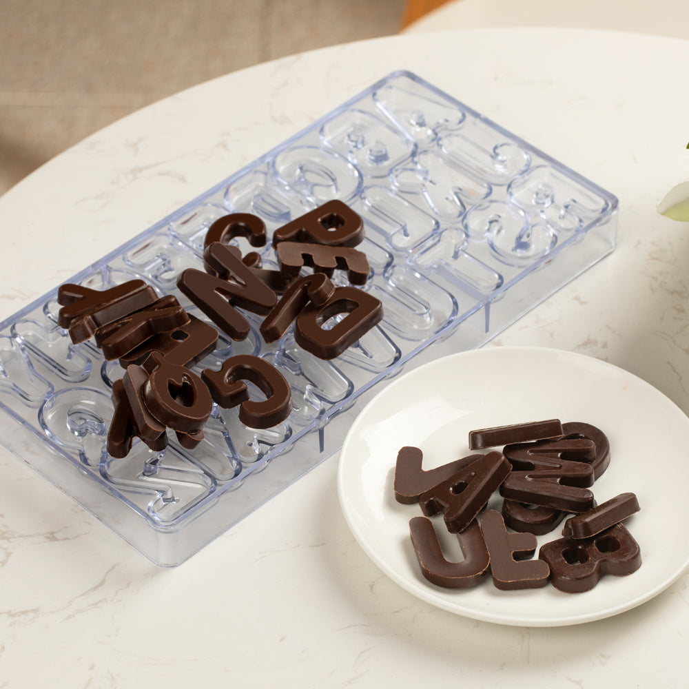 Pastry Tek Polycarbonate Alphabet Candy / Chocolate Mold - 1 count box