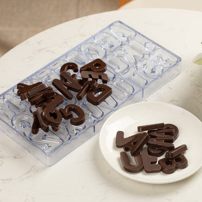 Pastry Tek Polycarbonate Alphabet Candy / Chocolate Mold - 10 count box