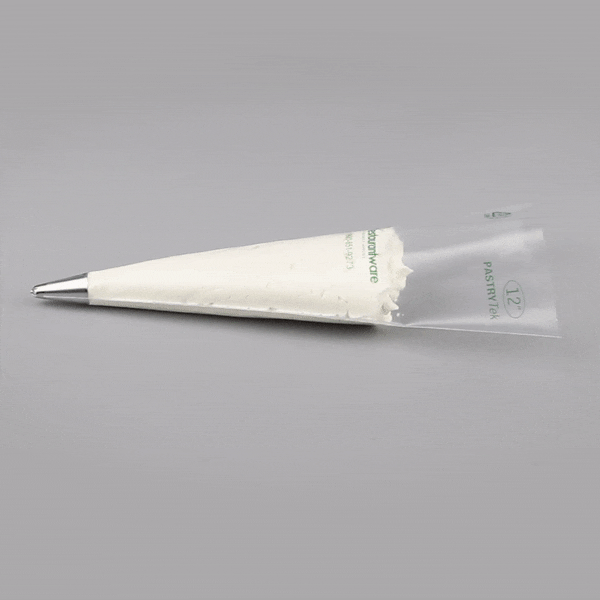 Pastry Tek Clear Plastic Pastry Piping Bag - Recyclable - 12 1/4" x 6" - 100 count box