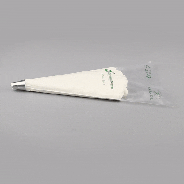 Pastry Tek Clear Plastic Pastry Piping Bag - Recyclable - 18" x 9 1/2" - 100 count box