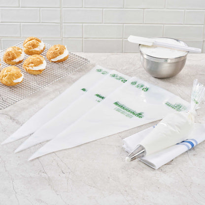 Pastry Tek Clear Plastic Pastry Piping Bag - Recyclable - 21" x 10 3/4" - 100 count box