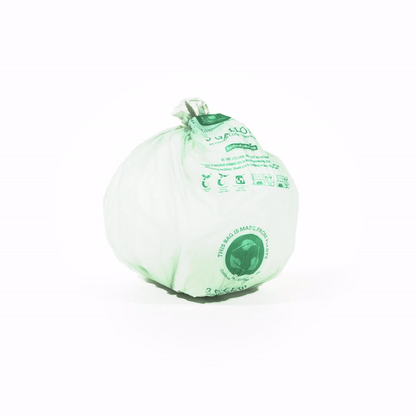 Basic Nature 3 gal Green Plastic Trash Can Liner - Compostable - 100 count box