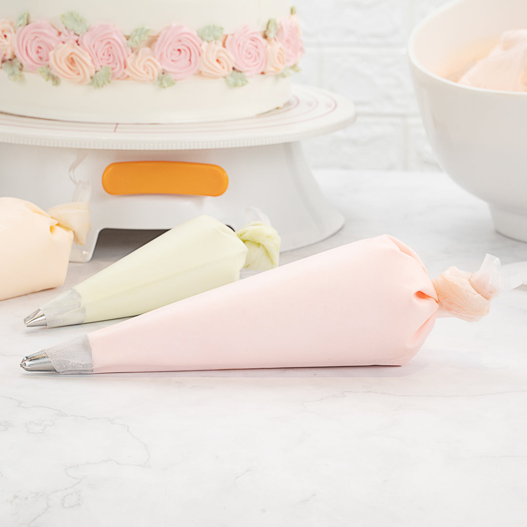 Pastry Tek White Silicone Pastry Piping Bag - 14" x 7 1/4" - 2 count box
