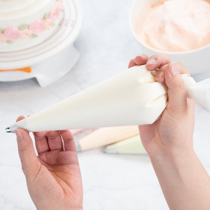 Pastry Tek White Silicone Pastry Piping Bag - 16" x 8 3/4" - 2 count box