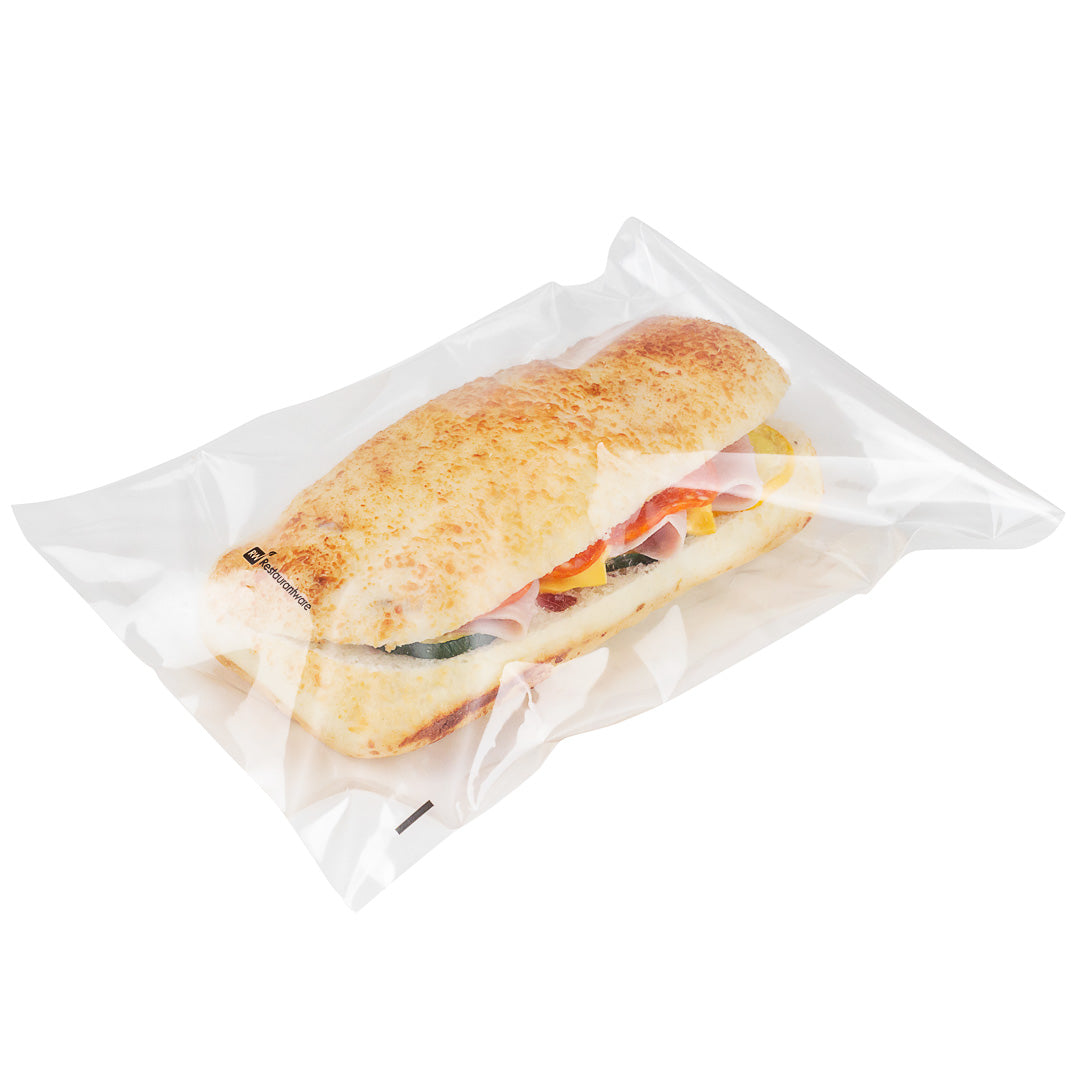 Bag Tek Clear Plastic Lip and Tape Bag - Self Sealing - 9" x 6" - 100 count box
