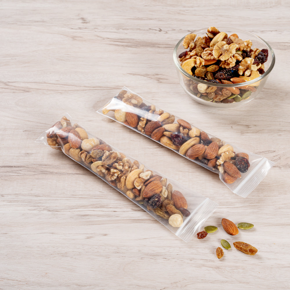 Bag Tek Clear Plastic Zip Snack Bag - 8" x 2" - 100 count box
