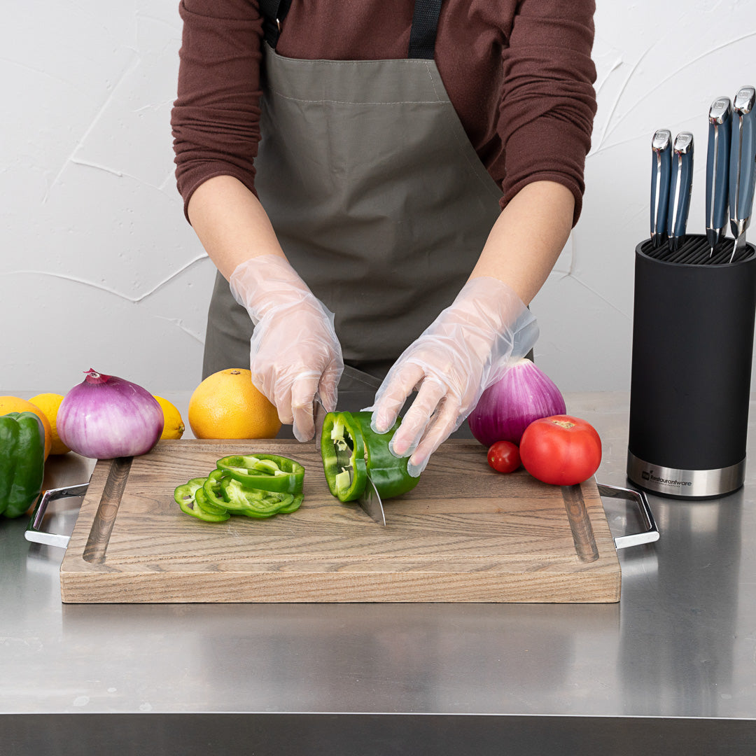 Eco Serve Clear Plastic Small Compostable Gloves - Powder-Free - 10 1/4" x 8 3/4" - 100 count box
