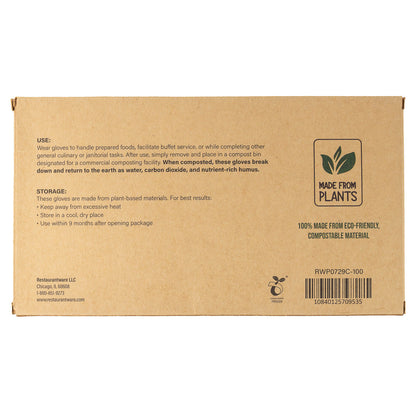 Eco Serve Clear Plastic Small Compostable Gloves - Powder-Free - 10 1/4" x 8 3/4" - 1000 count box