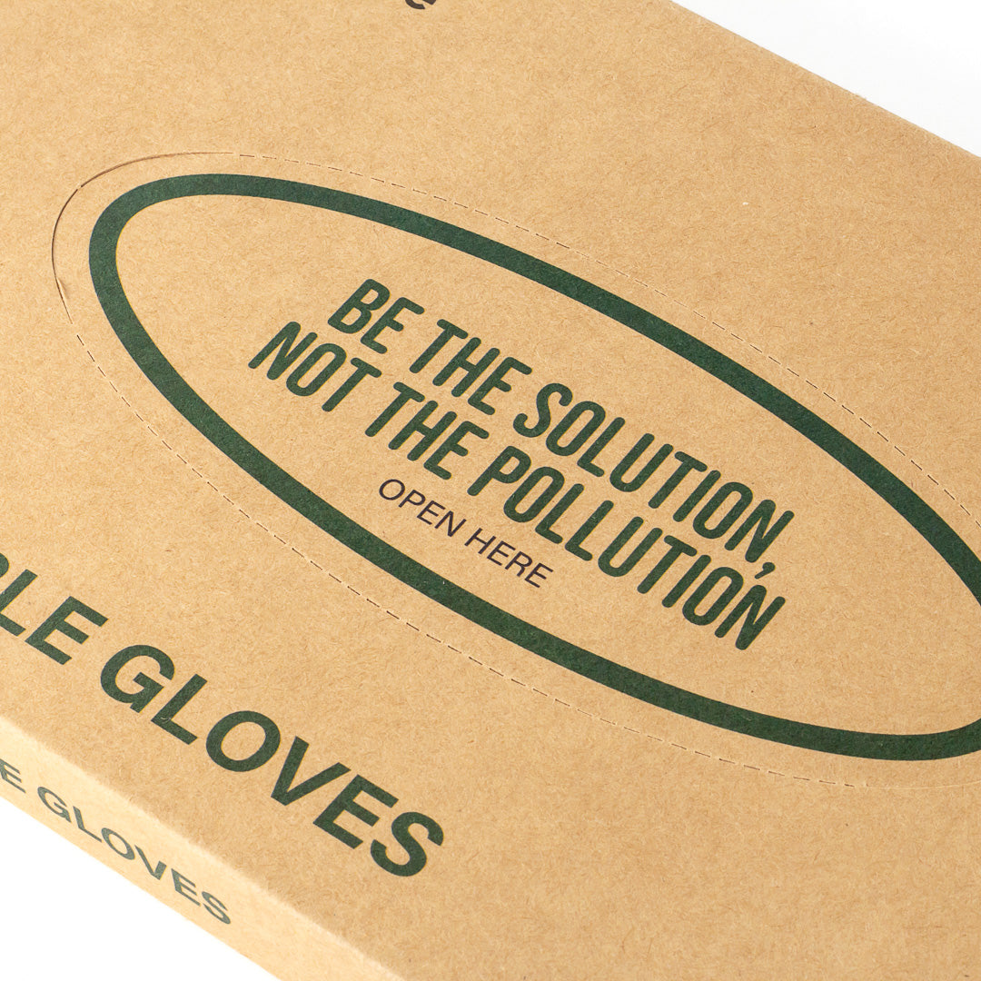 Eco Serve Clear Plastic Medium Compostable Gloves - Powder-Free - 11" x 9" - 100 count box