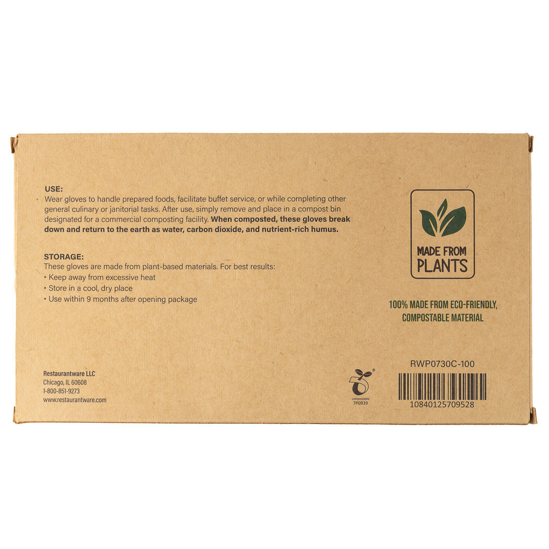 Eco Serve Clear Plastic Medium Compostable Gloves - Powder-Free - 11" x 9" - 1000 count box