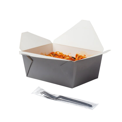 Basic Nature Black CPLA Plastic Fork - Wrapped, Heat-Resistant, Compostable - 6 1/2" - 50 count box
