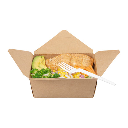 Basic Nature White CPLA Plastic Fork - Wrapped, Heat-Resistant, Compostable - 6 1/2" - 50 count box