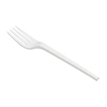 Basic Nature White CPLA Plastic Fork - Wrapped, Heat-Resistant, Compostable - 6 1/2" - 50 count box