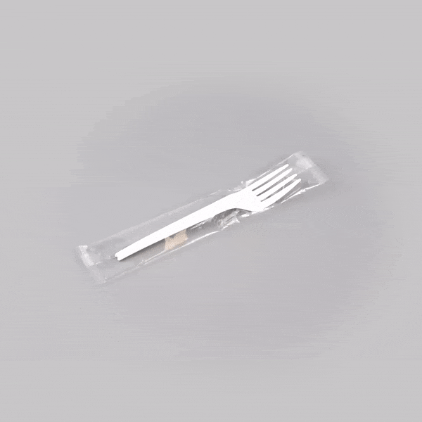 Basic Nature White CPLA Plastic Fork - Wrapped, Heat-Resistant, Compostable - 6 1/2" - 250 count box